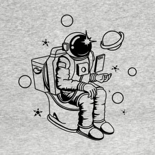 Poopin Astronaut In Space Funny Space Gift T-Shirt